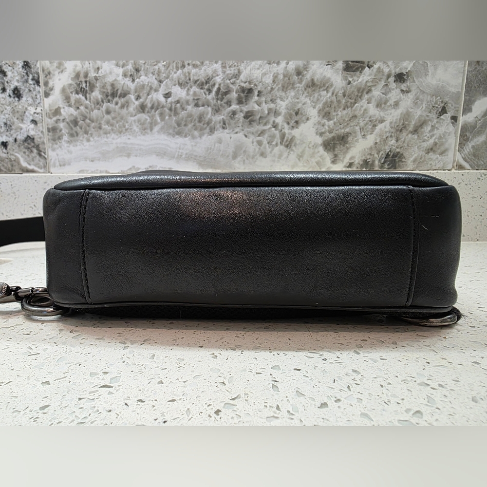 Coach "Graham" Men's Collection Unisex Black Leather Slingback w Gunmetal - Picture 13 of 15